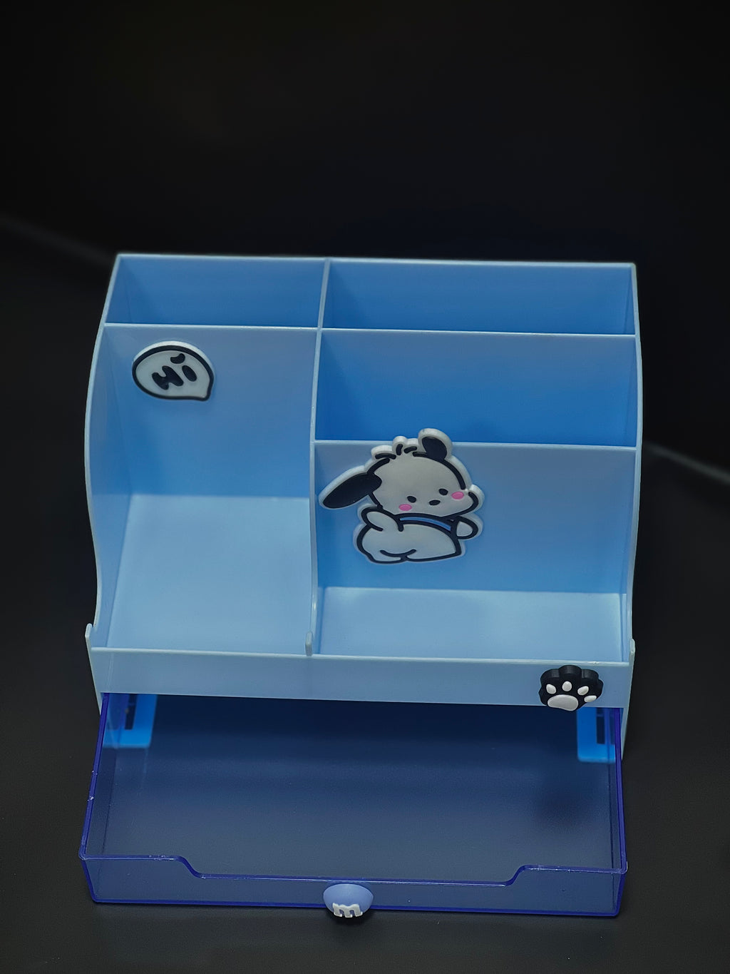 "منظم مكتب كرتوني لطيف - تصميم أنيق ودرج تخزين"