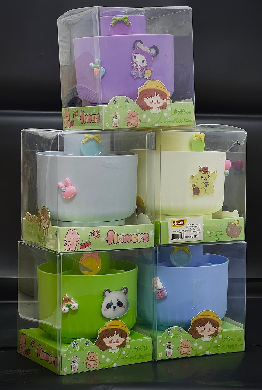 💜 منظّم كيوت لافندر الدائري للمكتب والمكياج