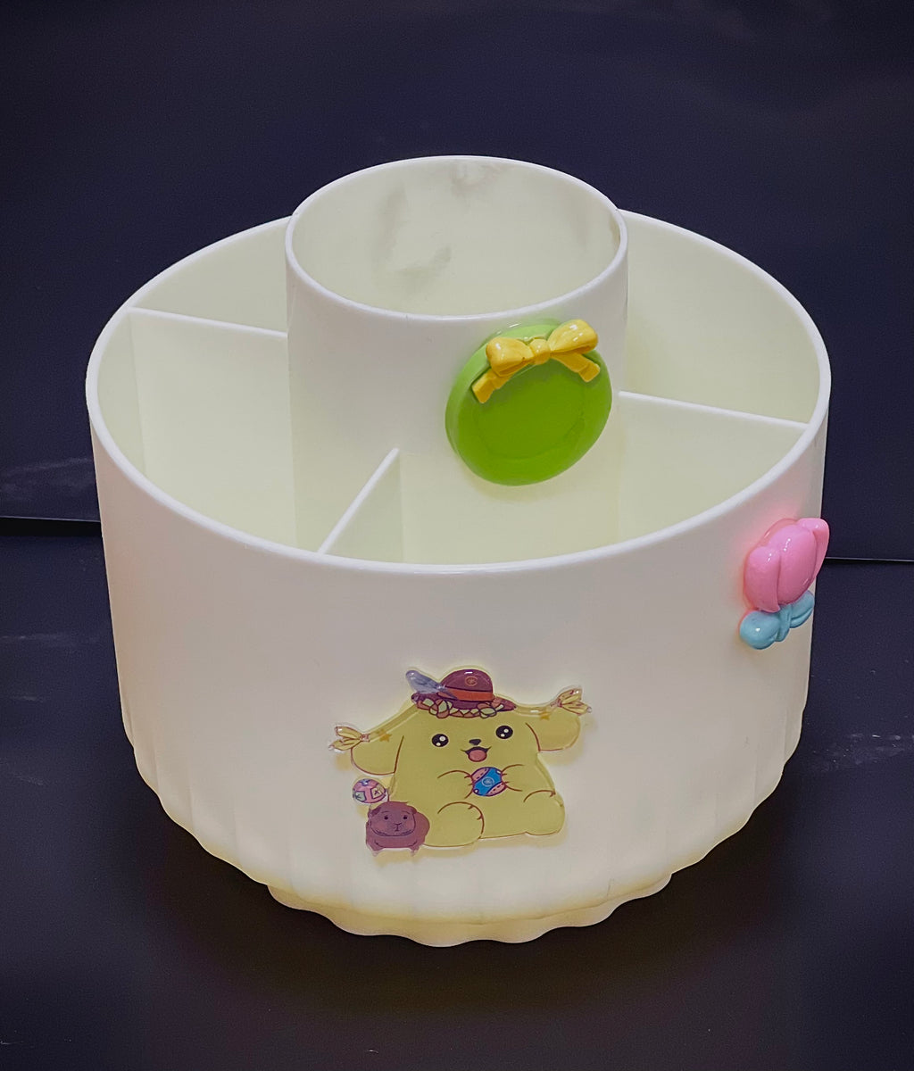 💜 منظّم كيوت لافندر الدائري للمكتب والمكياج