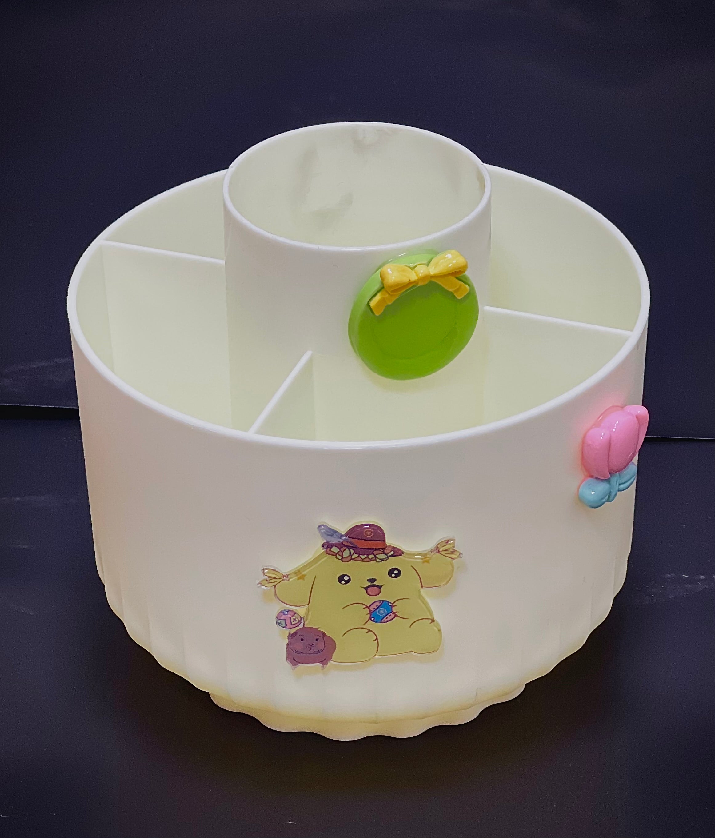 💜 منظّم كيوت لافندر الدائري للمكتب والمكياج