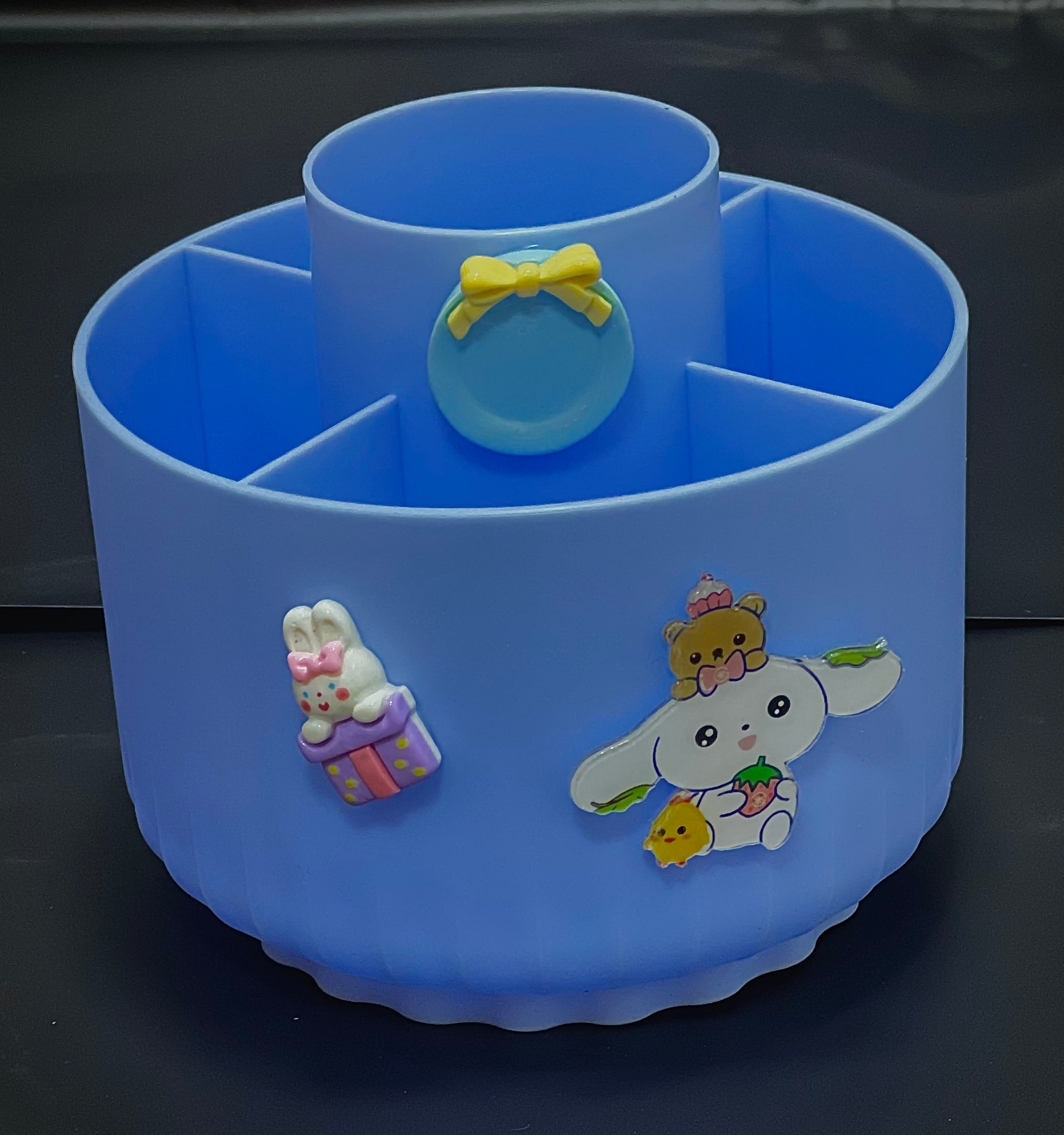 💜 منظّم كيوت لافندر الدائري للمكتب والمكياج