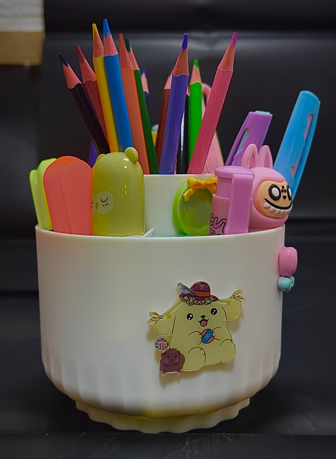 💜 منظّم كيوت لافندر الدائري للمكتب والمكياج